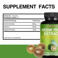 Capsules de Fruit du Moine à Haute Puissance, Sans OGM, Formule Antioxydante Naturelle, Favorise la Santé Respiratoire, Complément Alimentaire à Base de Plantes