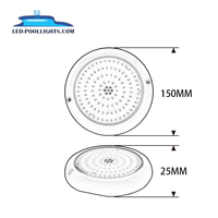 Mini lámpara LED subacuática de acero inoxidable 150, luz de piscina rellena de resina, con Control remoto RGB, 316mm, 18W
