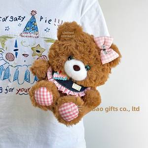 थोक 8 इंच का धनुष भालू टेडी राग गुड़िया सुपर सॉफ्ट प्लग टॉय के साथ pp कपास भरने वाली मशीन कार्टून चरित्र - Product Image 2