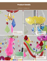 Lustre en cristal Macaron Maria Theresa, luminaire suspendu bohème arc-en-ciel pour chambre d'enfant, studio créatif, certifié SAA UL