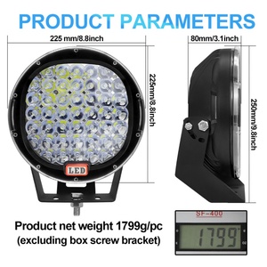 Faro LED de 9 Pulgadas, 225 W, Alta Potencia, Súper Brillante, Luz de Trabajo para Wranglers JK JL, Camionetas Jeep, Lámpara Auxiliar Todoterreno, Barra de Luz LED - Product Image 6