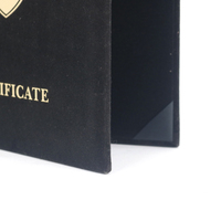 Porte-diplôme en velours A4, dossier pour certificat, couverture avec logo estampé or