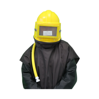 Casque de sablage à air comprimé avec respirateur et large fenêtre, bandeau réglable pour la protection de l'opérateur