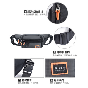 Stylish Sports Waist Bag For Men Large Capacity Oxford Cloth Outdoor Travel Crossbody Bag Multifunctional Fashion Chest Bag - Product Image 3