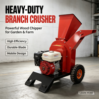 Broyeur de branches d'arbres mobile simple en bois, déchiqueteuse de branches d'arbres, broyeur à prise de force (PTO) avec moteur diesel
