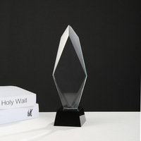 Honneur de cristal gravure verre vierge cristal trophée avec base pour les cérémonies de remise des prix de l'entreprise