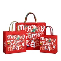 Sacs fourre-tout de Noël et du Nouvel An 2026 à motif de dessin animé, sacs en carton pour emballage cadeau avec poignées torsadées, impression sérigraphique, recyclables, pour bougies artisanales