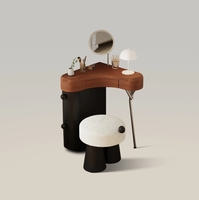 Coiffeuse d'angle moderne de luxe de haute qualité avec miroir et éclairage pour chambre à coucher
