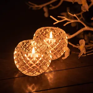 זכוכית פמוטים נדר ברור Tealight מחזיק מסיבת חתונת מנורת חנוכת בית אוכל שולחן חדר דקורטיבי מרכזי