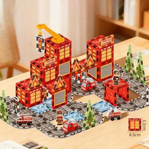 Vente en gros usine Nouveauté 2026 Personnalisable Série <span class=keywords><strong>Pompiers</strong></span> Jeux de blocs de construction magnétiques éducatifs en plastique écologique - Product Image 1