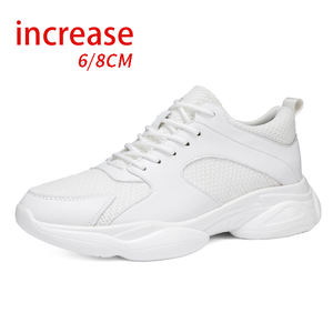 Baskets de sport décontractées pour hommes en microfibre à lacets, avec rehaussement invisible 8 cm, en maille - Product Image 1