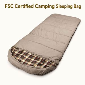 Polyester Rectangular <b>Sleeping</b> <b>Bag</b> with Tartan Plaid Interior 3 Season Warm Envelope for Camping Outdoor Custom - Product Image 1