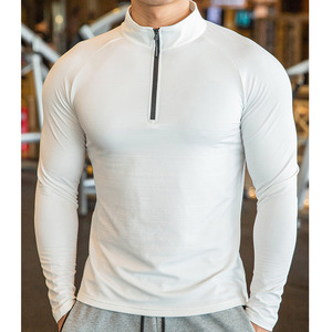 Camisas deportivas con cremallera 1/4 de <span class=keywords><strong>manga</strong></span> <span class=keywords><strong>larga</strong></span> transpirables de secado rápido para <span class=keywords><strong>hombre</strong></span> de alta calidad, ropa deportiva, camisetas ajustadas de <span class=keywords><strong>manga</strong></span> <span class=keywords><strong>larga</strong></span>, ropa deportiva - Product Image 3