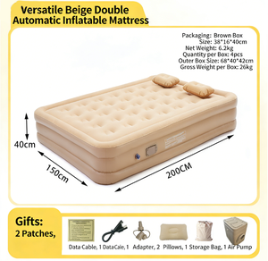 Materasso Gonfiabile Rapido in PVC Morbido con Pompa Integrata e Cuscino, Pieghevole, Portatile, Design Moderno per Campeggio, Esterni, Camera da Letto, Parco - Product Image 3