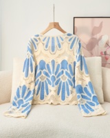 Cardigan long à manches longues en crochet floral vintage pour femme, style ouvert et ajouré, idéal pour l'été