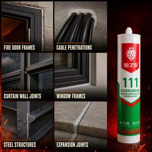 Scellant silicone ignifuge monocomposant pour murs-rideaux <span class=keywords><strong>de</strong></span> grande hauteur et mouvements <span class=keywords><strong>de</strong></span> déplacement du périmètre <span class=keywords><strong>au</strong></span> niveau du sol par pénétration - Product Image 2