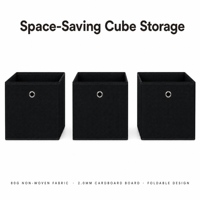 Cubes de rangement pliables multifonctionnels en tissu non tissé avec poignée à œillets métalliques, bacs de rangement pliables pour placard