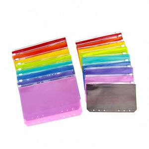 กระเป๋าซิปอเนกประสงค์ A5 A6 6 รู  ซองใส่เอกสาร PVC นิ่ม  แฟ้มห่วง  ซองใส่เงินสด  อุปกรณ์เสริมสำหรับแฟ้ม  ซองเก็บเงิน  แฟ้มบันทึกงบรายรับรายจ่าย - Product Image 1
