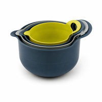 Ensemble de 4 bols à salade en plastique, plateau à fruits, design moderne et minimaliste, sans BPA, empilables, résistants au congélateur, pour mélanger la farine, utilisation en cuisine