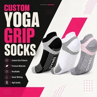 Chaussettes de sport tricotées pour femme avec logo personnalisé, antidérapantes, respirantes, à séchage rapide, pour Pilates et Yoga, avec application sur le corps