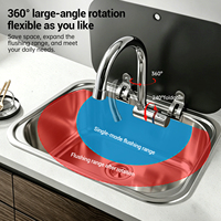 Robinet d'eau froide et chaude pliable pour camping-car, en acier inoxydable, rotatif et pliable, pour éviers de caravanes et cuisines de camping-cars
