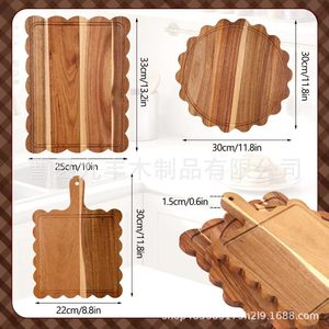 <b>Wooden</b> Cutting Board Rectangle Solid Wood Handle Multipurpose Kitchen Chopping <b>Block</b> - Product Image 5