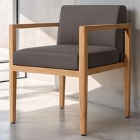Fauteuil en teck haut de gamme pour hôtel, villa, cour, parc, mobilier d'extérieur, design moderne, chaise de salle à manger en bois massif, non pliable