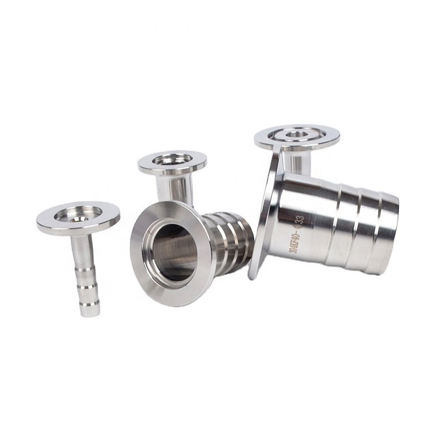 KF16/KF40/KF25 Vacuum Flange to Rubber Hose Barb Adapter Sanitary Stainless Steel 304 ISO-KF Size Fitting