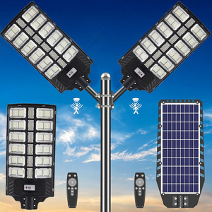 Điều khiển từ xa vườn ngoài trời không thấm nước cảm biến chuyển động hoàng hôn đến bình minh LED bãi đậu xe ánh sáng tất cả trong một LED năng lượng mặt trời đèn đường - Product Image 1