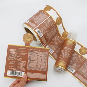 AntiTampering Self Adhesive <b>Labels</b> for Food Kraft Paper Safety Sealing <b>Labels</b> Heat Sensitive Gold Foil Can Sealing - Product Image 3