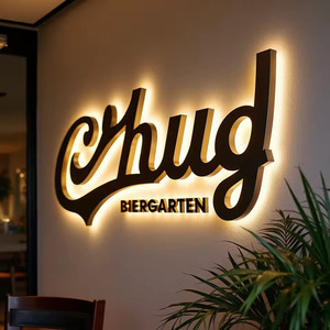 Enseignes lumineuses LED 3D personnalisées avec logo rétroéclairé, lettres en acier inoxydable pour entreprises, magasins, bureaux, enseignes murales - Product Image 1