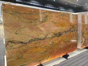 אריחי שיש דמויי קשת בענן על בסיס קוורץ, לוחות גדולים, עמידים בפני שריטות/בלאי/לחץ, לשימוש פנים/חוץ, אדריכלות וילות וחדרי אמבטיה - Product Image 2