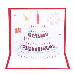 Tarta de cumpleaños con vela 3D tarjetas emergentes Carta de invitación de fiesta de cumpleaños Regalos de cumpleaños para familiares y <span class=keywords><strong>amigos</strong></span> Tarjetas de felicitación - Product Image 2