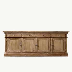 Elegante Mobile Buffet Moderno in Legno Invecchiato Marrone Scuro con 4 Ante e 4 Cassetti, Supporto TV per Soggiorno, Personalizzabile OEM Anchor Home - Product Image 6