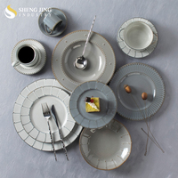 Fabriqué à la main multicolore Heitu Chunhu Baijun ensemble en céramique-bols, assiettes, soucoupes tasse-noir brun blanc glaçure en gros