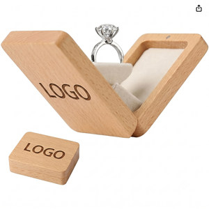 OEM Wooden Jewelry <b>Box</b> with magnet Engraved Finish Eco-Friendly Trinket Display Case for <b>Earring</b> Ring Necklace Storage - Product Image 1