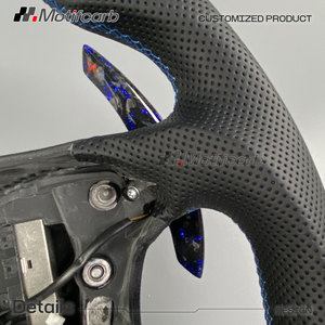 Volante personalizado de fibra de carbono forjado azul para Mercedes-Benz Clase E y G W463 W211 G55 E63 E350 E550 AMG CLK350 SL55 2005-2009 - Product Image 4