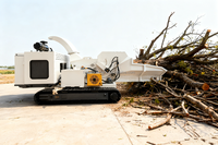 Broyeur de bois à tambour haute efficacité avec système d'alimentation hydraulique pour copeaux de bois, sciure et branches d'arbres - En promotion