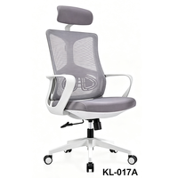 Chaise de bureau ergonomique en maille avec appui-tête, chaise de direction pivotante pour espace de travail, chaise de bureau confortable avec base en nylon pour la maison
