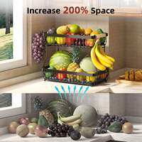 Étagère de cuisine double couche, amovible, non pliable, pour aliments, fruits, collations, légumes, plateau de rangement domestique de type sur pied