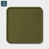 Patch carré brodé 3D vierge personnalisé à thermocoller avec bordure en strass pour veste – Patchs brodés personnalisés en gros