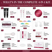 Kit professionnel OEM 4-en-1 pour rehaussement de cils et teinture de sourcils, noir ou café, avec révélateur, lotions liftantes, tampons et outils