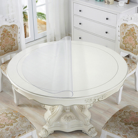 Nappe de table ronde transparente en PVC super claire de 1,5 mm, imperméable et anti-taches, pour la fabrication de housses de table DIY, table à manger