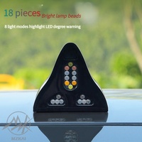 Autres accessoires extérieurs pour voiture, lumière d'avertissement d'urgence à LED, antenne magnétique solaire en forme d'aileron de requin en ABS pour voiture