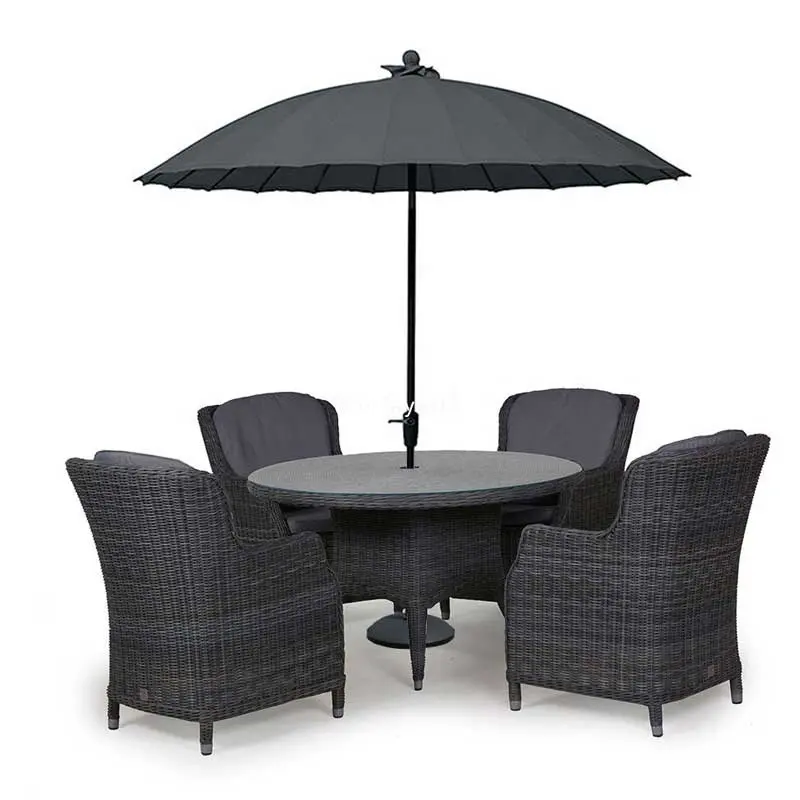 6 Pátio Piece Set Pequena Mesa com Furo Do Guarda-chuva Do Pátio Conjunto De Jantar Ao Ar Livre Mesa e Cadeiras com Guarda-chuva Ao Ar Livre com guarda-chuva