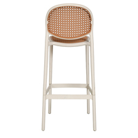 Chaise de bar empilable en rotin tressé plastique à pieds hauts au design contemporain