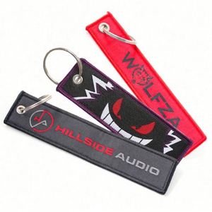<b>Personalized</b> Custom Airplane Aviation Embroidery <b>Keychain</b> Logo Fabric Souvenir Woven Key Tag - Product Image 3