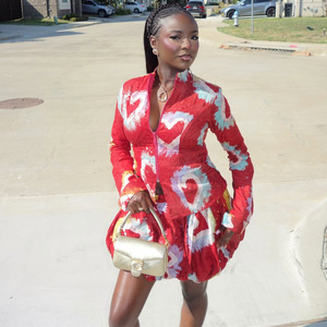 Europa und die USA grenzüberschreitende Damenmode 2026 Herbst Neu Afrikanische Mode Hot Girl Abstrakt Bedruckte Taille - Product Image 3