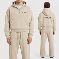 Sweat à capuche demi-zip pour homme, coupe oversize, en molleton épais, style streetwear Y2K, avec poche kangourou, décontracté, vente en gros