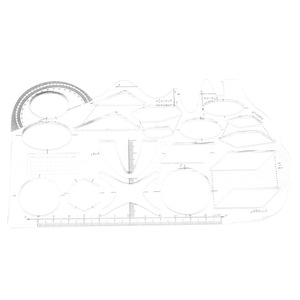 Juego de reglas de dibujo multifuncionales, herramienta geométrica transparente para estudiantes de matemáticas, uso escolar - Product Image 5